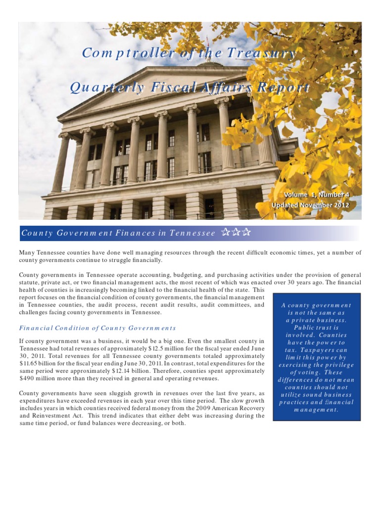 Comptroller of The Treasury Quarterly Fiscal Affairs Report | PDF ...