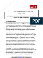 Concurso de Agrupaciones Carnavalescas 2013 PREMIO PSOE "LETRA QUE REFLEJE LOS VALORES DE LA DEMOCRACIA, LA LIBERTAD Y LA IGUALDAD ENTRE LAS PERSONAS"