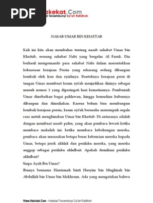 Nasab Umar Bin Khattab Pdf