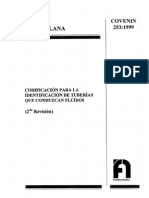 Covenin 253-99 Codificacion de Tuberia Que Conducen Fluido