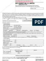 Premier Cement Mills Limited: Application Form