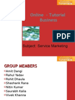 Online - Tutorial Business: Subject: Service Marketing