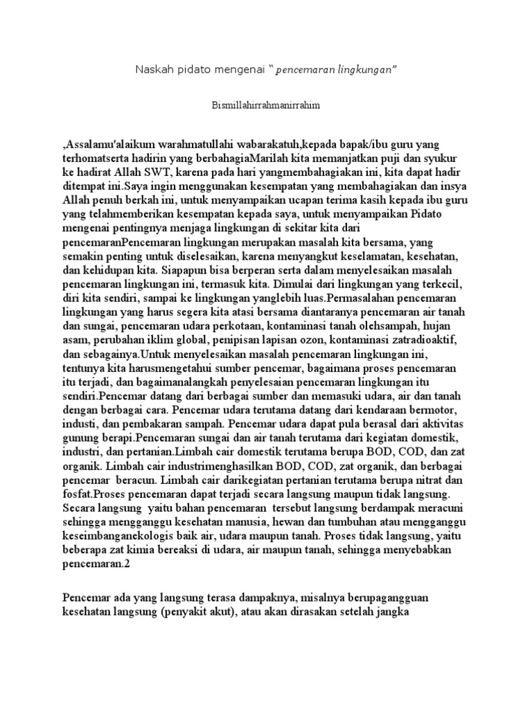 Naskah Pidato Mengenai