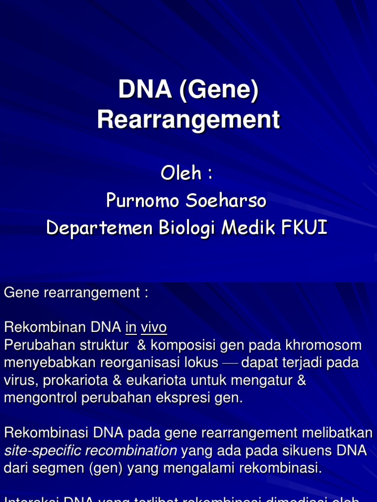3.DNA (Gene) Rearrangement (1) Bahan Bacaan | PDF