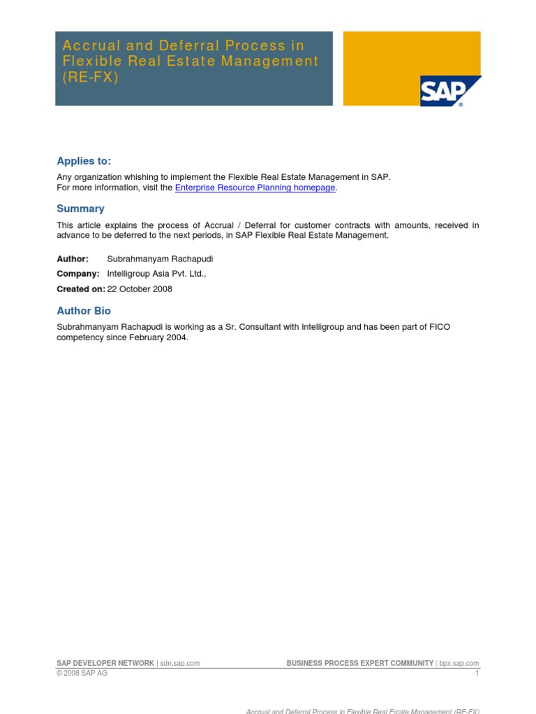 Accrual & Deferral Process in RE FX | PDF | Deferral | Accrual