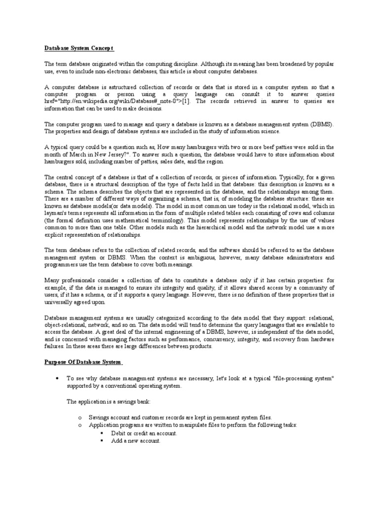 Database System Concept Pdf Sql Databases