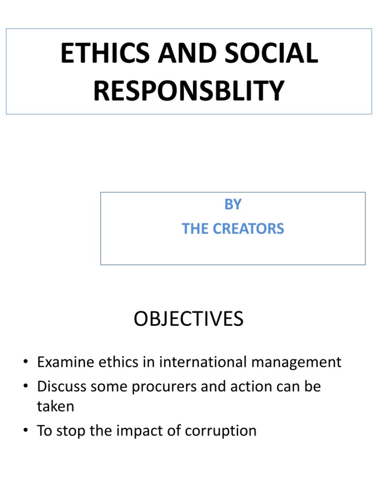 Ethics and Social Responsibility in Business | PDF