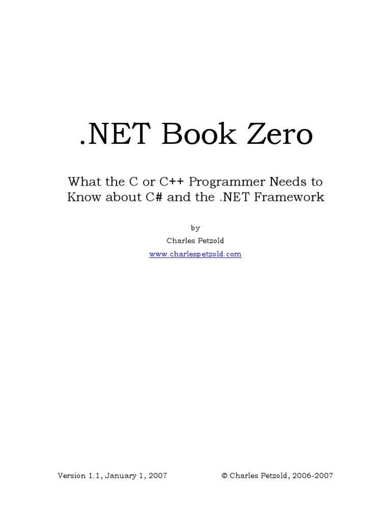 Dot Net Book Zero | PDF | C Sharp (Programming Language) | Microsoft ...