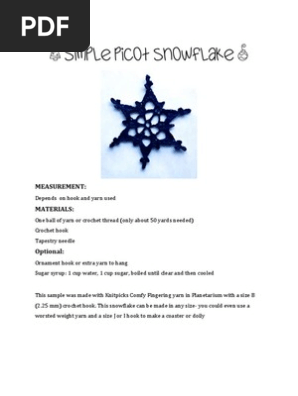 Simple Picot Snowflake