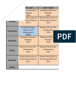 Monday Tuesday Class Schedule