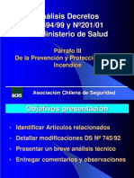 Análisis Decretos
Nº 594/99 y Nº201/01
del Ministerio de Salud