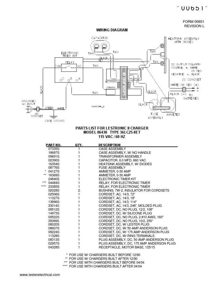 Lestronic II Model 06430 Wiring Diagram and Parts List | PDF