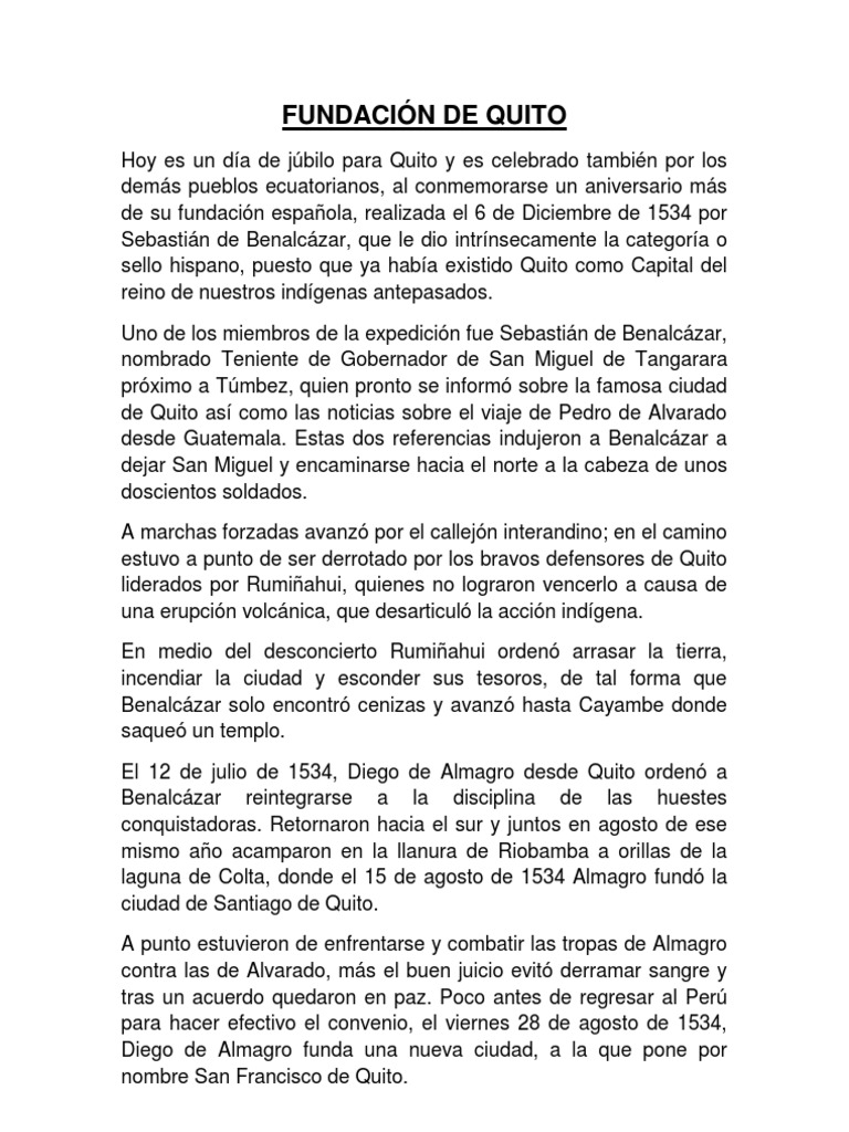 Fundación de Quito | PDF | América del Sur | Agitación