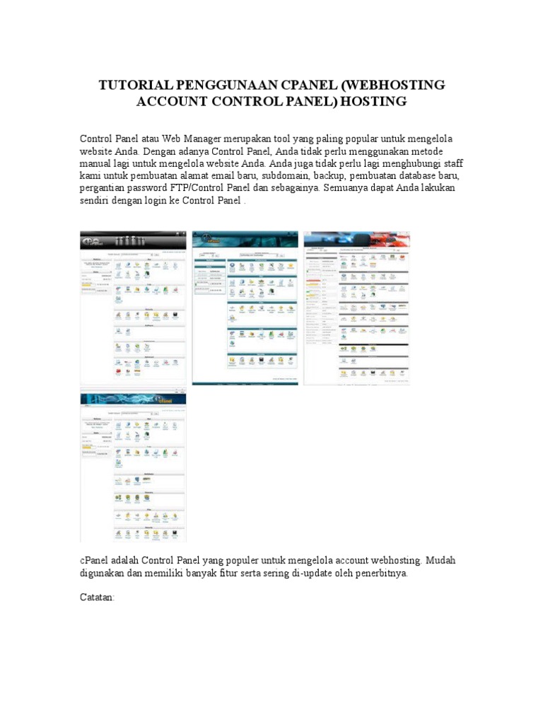 Tutorial Penggunaan Cpanel Hosting | PDF