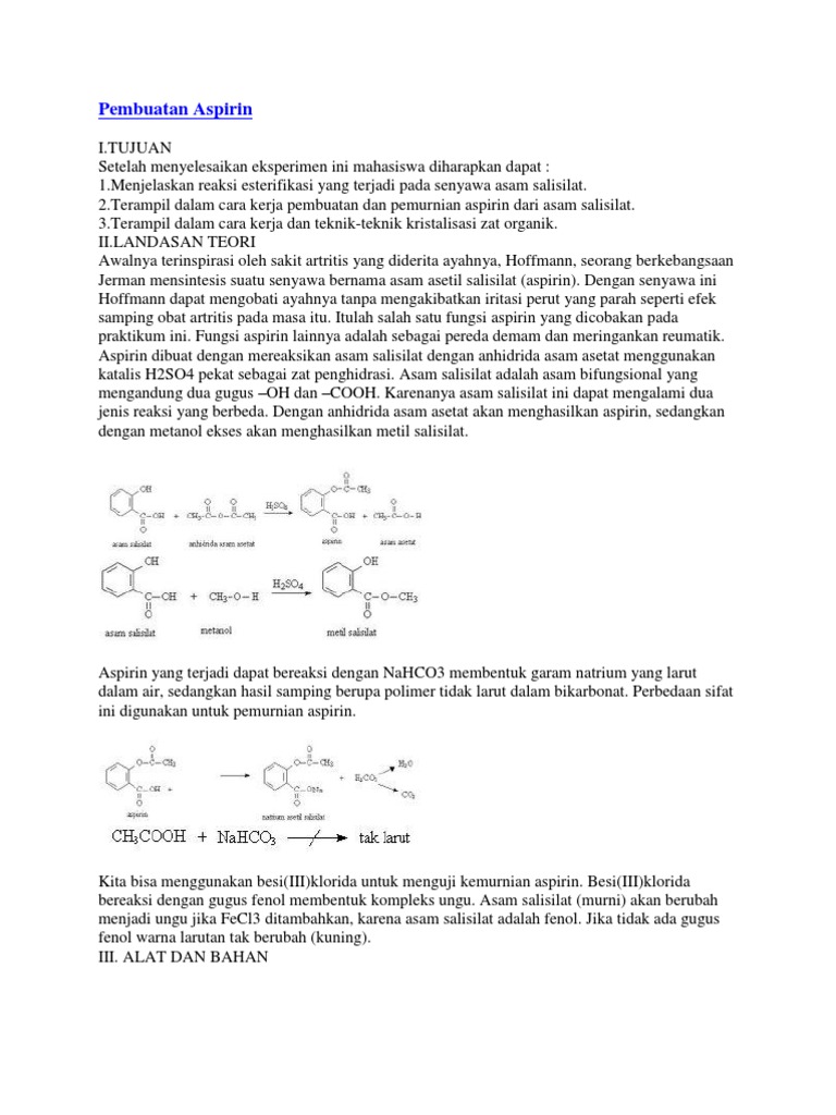 Pembuatan Aspirin