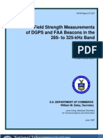 NTIA Report 97-337 Field Strength Measurements of DGPS and FAA Beacons in The 285-To-325-kHz Band by J.R. Hoffman Et Al., 06-1997.