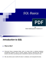 SQL Basics: by Aswin Subbarayaloo & Sudarson.K