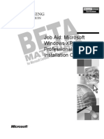 Job Aid: Microsoft Windows XP Professional Pre-Installation Checklist