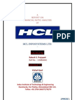 A Report On Financial Ratio Analysis OF: HCL Infosystems LTD