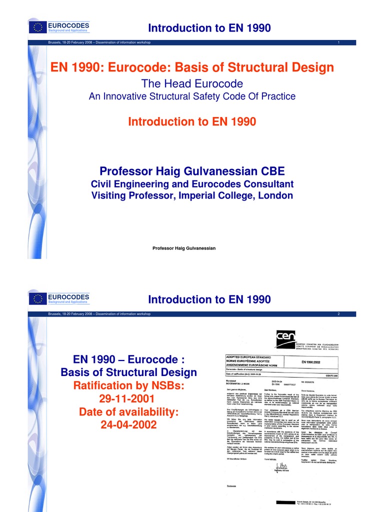 EN 1990: Eurocode: Basis of Structural Design | PDF