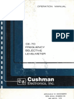 Cushman Electronics CE-70 Frequency Selective Levelmeter Operation Manual, 07-1976.