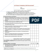 Early Childhood Trainer Competency Self Assessment