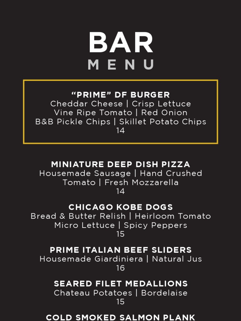 Del Frisco Menus PDF