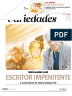 Mario Vargas Llosa, el escritor impenitente. El universo literario del Nobel de Literatura 2010 (Fuente: Revista “Variedades“ de “El Peruano“)