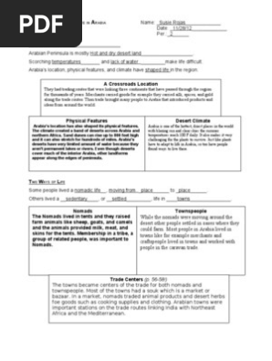 Arabian Peninsula Map Worksheet Pdf