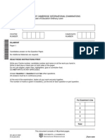 University of Cambridge International Examinations General Certificate of Education Ordinary Level