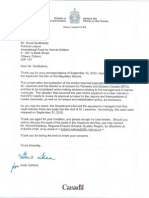 Letter from DFO re policy on capture of marine mammals 