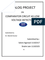 Analog Project: Comparator Circuit As Low Voltage Detector