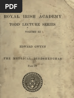 The Metrical Dindshenchas Vol 2 Edited By Edward Gwynn 1906 - 