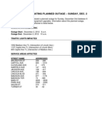 United Illuminating Planned Outage - December 2, 2012