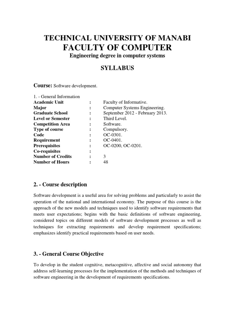 Software Development Course Syllabus | PDF | Art