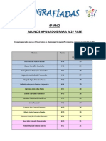 Concurso Ortografíadas - Ordenação 1 Fase - 4º Ano - 2012/13