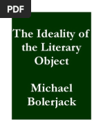 The Ideality of The Literary Object