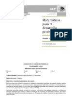 Curso Matemáticas para El Desarrollo Profesional - LEPresc