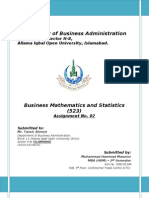 Assignment 2nd_523_Business Mathematics and Statistics