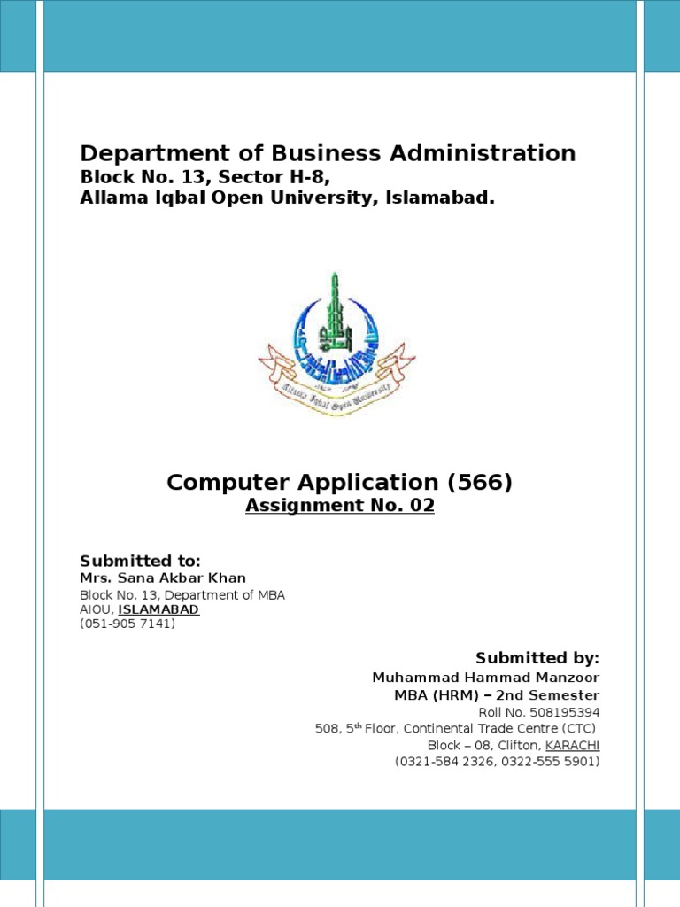 Assignment 2nd - 566 - Computer Application | PDF | Computer Network ...