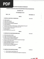 LBS DCA (S) PC Technique - Previous Question Paper December 2011