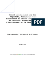 Contrat de financement de l'Université de l'Oregon par le Gabon