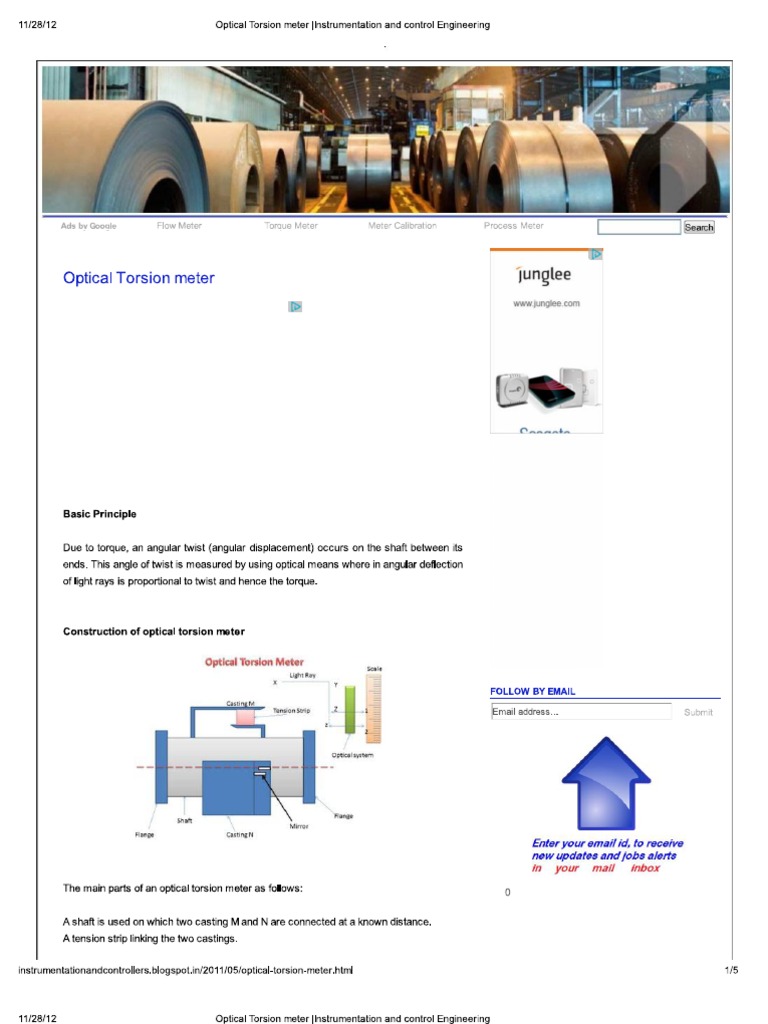 Optical Torsion Meter I... and Control Engineering PDF Nature
