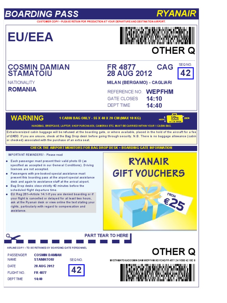 Ryanair Boarding | PDF | | Aviation