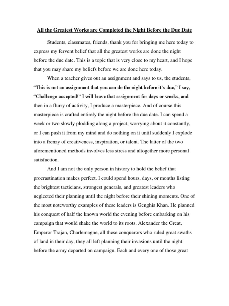 Procrastination part of speech image