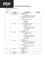 Computer Studies Time Table