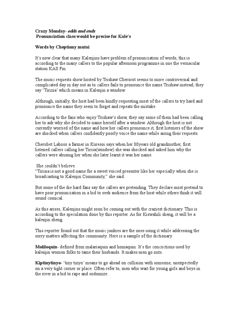 The New Kalenjin Dictionary PDF