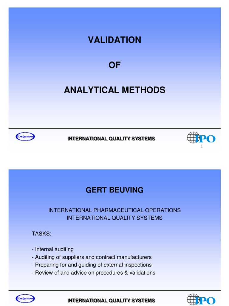Analytical Method Validation | Verification And Validation | Assay