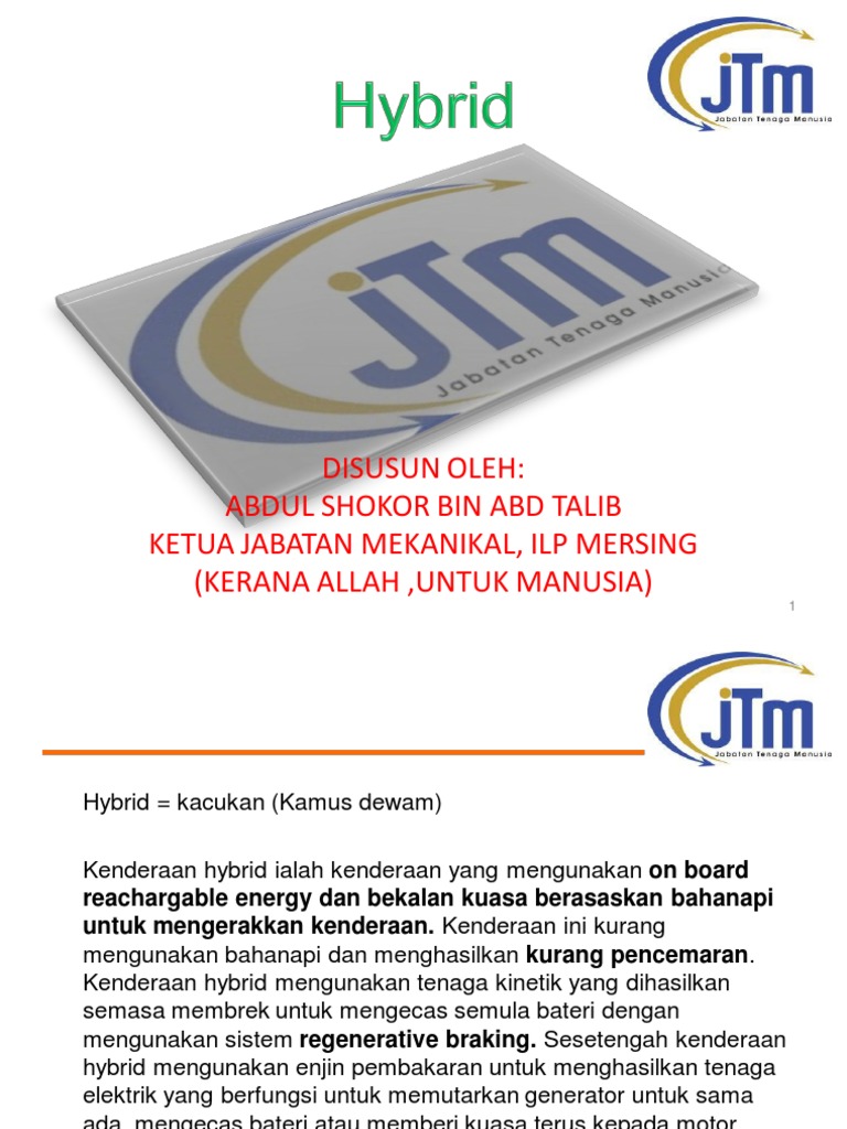 Pegenalan Kepada Sistem Hybrid