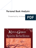Personal Book Analysis: Presented By: Ali Khudadad